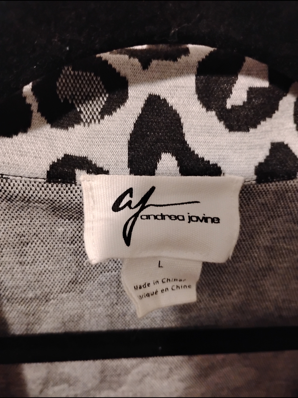 Andrea Jovine Leopard Print Long Open Front Jacket Cardigan Size Large Like New - Picture 3 of 6